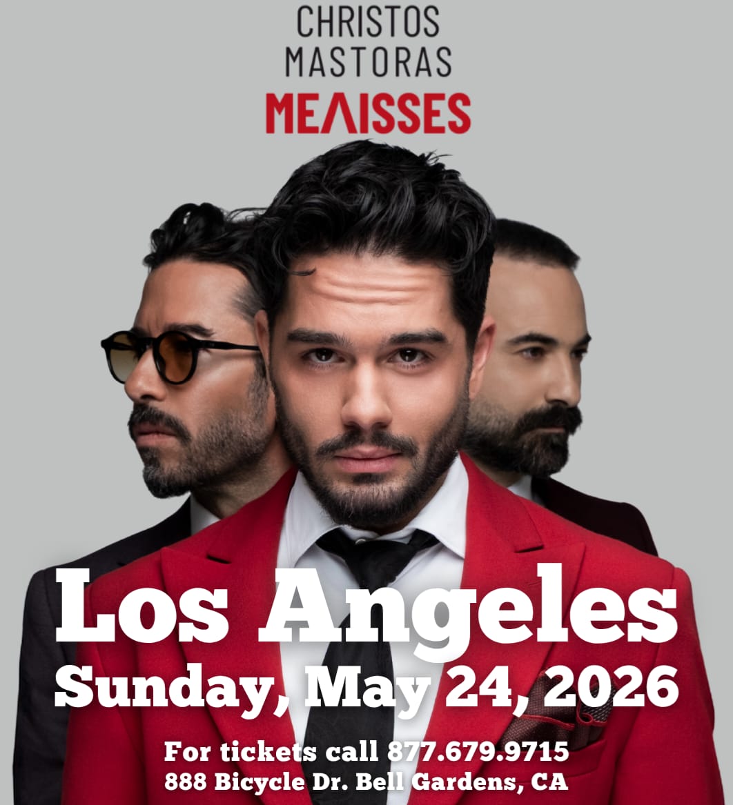 Event poster: Melisses with Christos Mastoras, Los Angeles, May 24, 2026